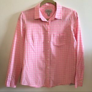 J Crew bright pink button-up “boy” fit